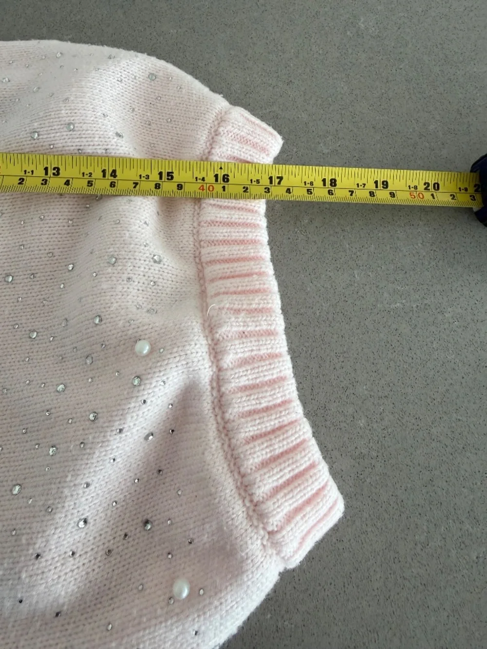 Dog Large Light Pink Dress Pearl & Rhinestone Top Paw Pet Sweater EUC